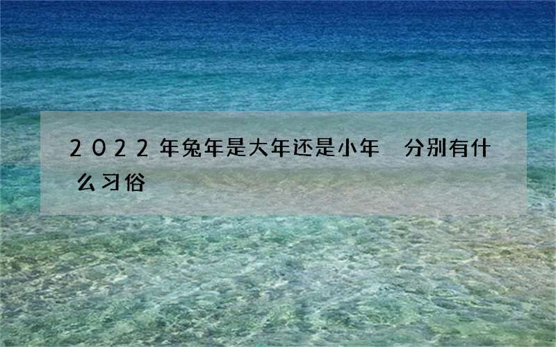 2022年兔年是大年还是小年 分别有什么习俗
